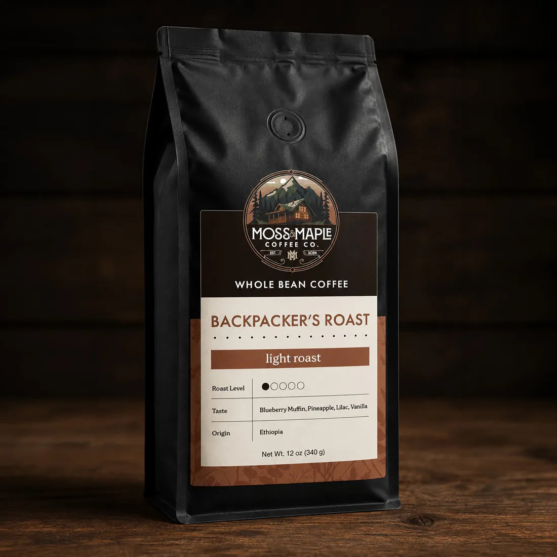BACKPACKER'S ROAST Whole Bean Coffee - Moss & Maple Coffee Co.